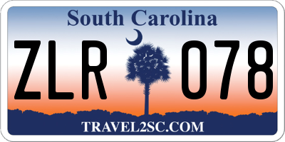 SC license plate ZLR078