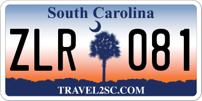 SC license plate ZLR081