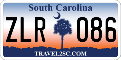 SC license plate ZLR086