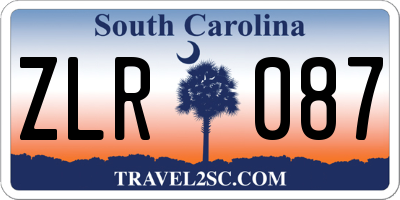 SC license plate ZLR087