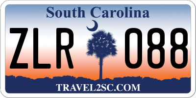 SC license plate ZLR088