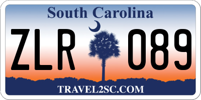 SC license plate ZLR089
