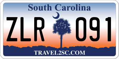 SC license plate ZLR091