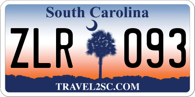 SC license plate ZLR093