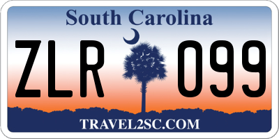 SC license plate ZLR099