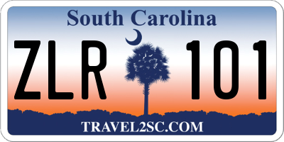 SC license plate ZLR101