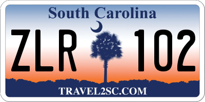 SC license plate ZLR102