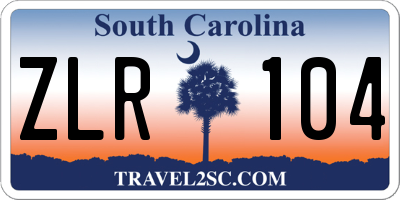 SC license plate ZLR104
