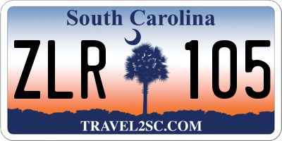 SC license plate ZLR105