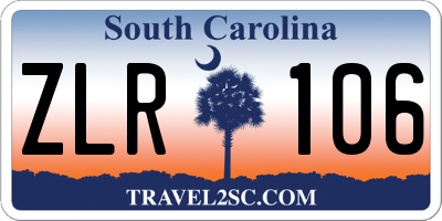SC license plate ZLR106