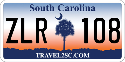 SC license plate ZLR108