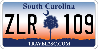 SC license plate ZLR109