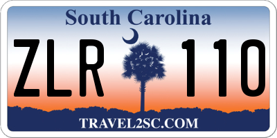 SC license plate ZLR110