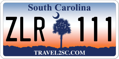 SC license plate ZLR111