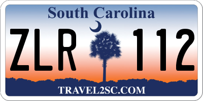 SC license plate ZLR112