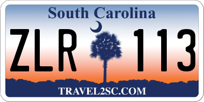 SC license plate ZLR113