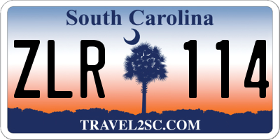 SC license plate ZLR114