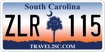 SC license plate ZLR115