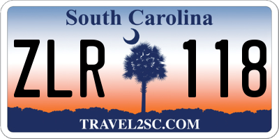 SC license plate ZLR118