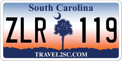 SC license plate ZLR119