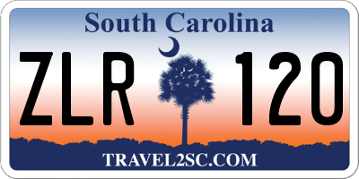SC license plate ZLR120