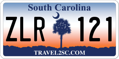 SC license plate ZLR121