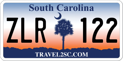 SC license plate ZLR122