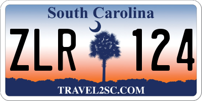 SC license plate ZLR124