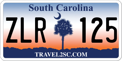 SC license plate ZLR125