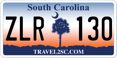 SC license plate ZLR130