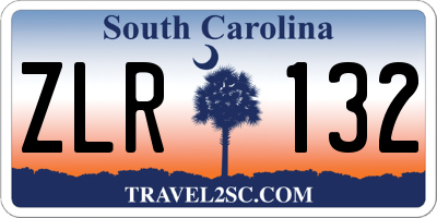 SC license plate ZLR132