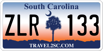 SC license plate ZLR133