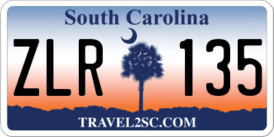 SC license plate ZLR135