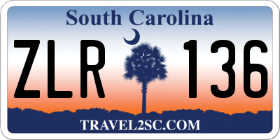 SC license plate ZLR136