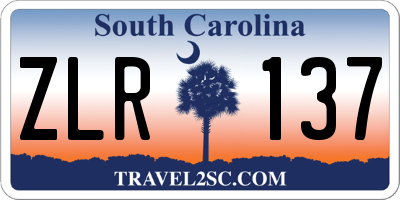 SC license plate ZLR137