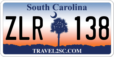 SC license plate ZLR138