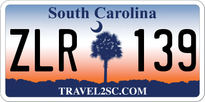 SC license plate ZLR139