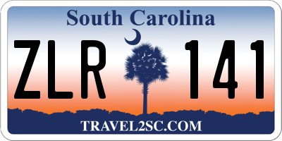 SC license plate ZLR141