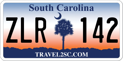 SC license plate ZLR142