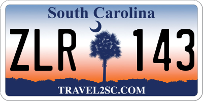 SC license plate ZLR143