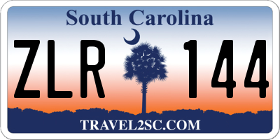 SC license plate ZLR144