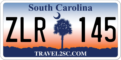 SC license plate ZLR145