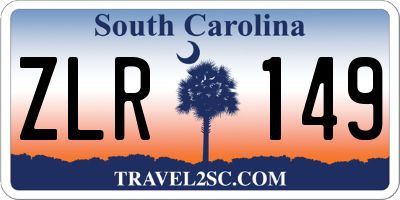 SC license plate ZLR149