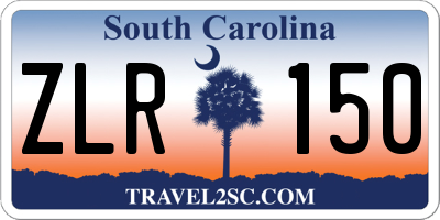 SC license plate ZLR150