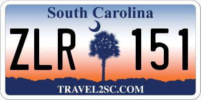 SC license plate ZLR151