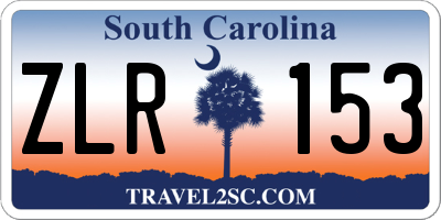 SC license plate ZLR153