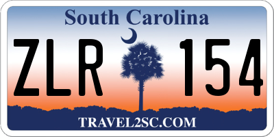SC license plate ZLR154