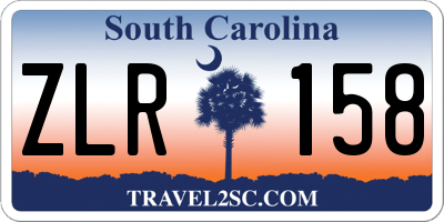 SC license plate ZLR158