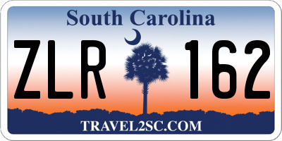 SC license plate ZLR162
