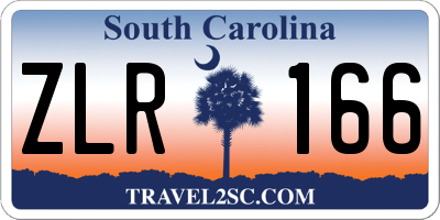 SC license plate ZLR166